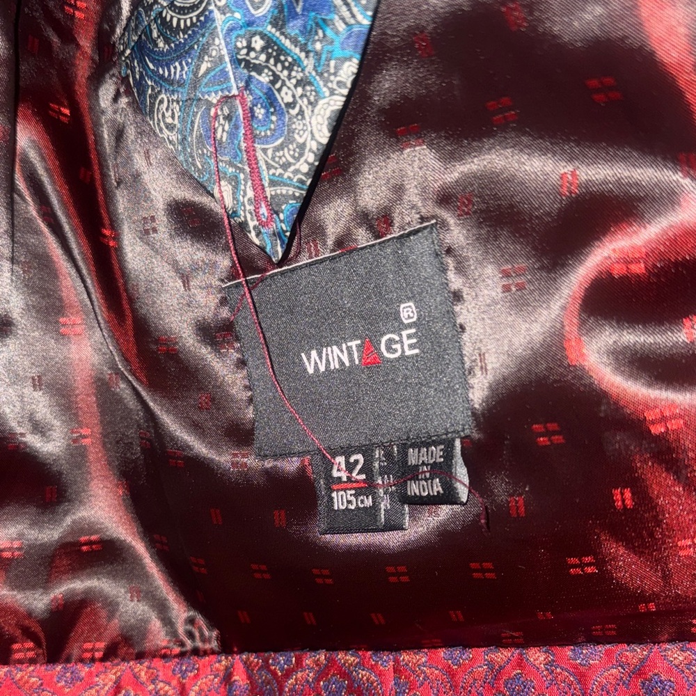 Men's Red Patterned Prince Jacket - image 2